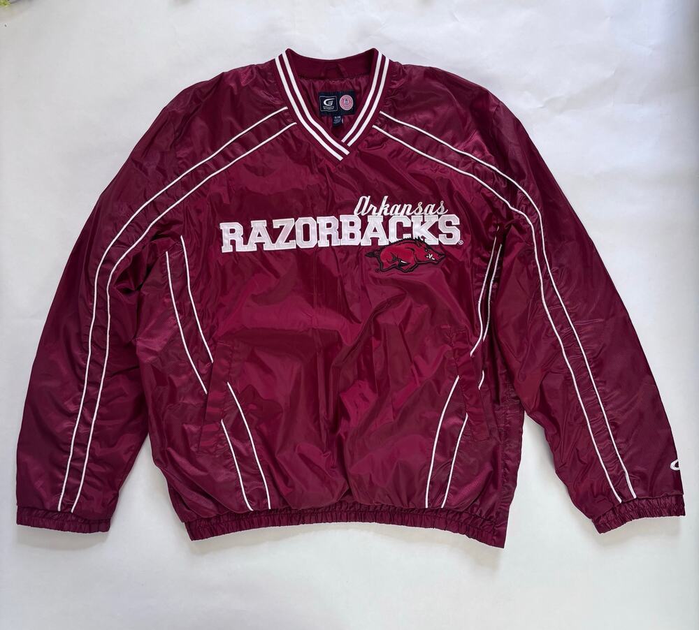 Vintage Arkansas Razorbacks XL Pullover Windbreaker G-III Sports Carl Banks